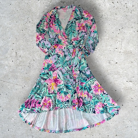 Lilly Pulitzer || Rozaline‎ Wrap Dress in Slathouse Soiree Floral Small - Picture 3 of 8